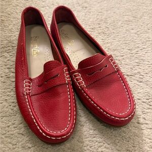 Italian Leather Red Loafers